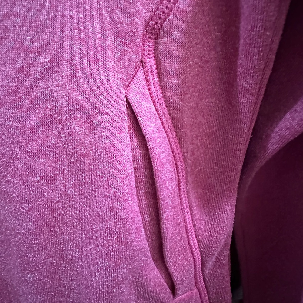 Adidas Women's Climawarm Pink Hoodie with Yellow Zipper - Picture 5 of 13